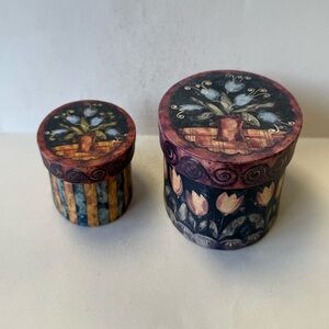 "Bob's Boxes" Decorative Small Floral Boxes "Primitive Tulips" Collection